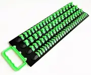 80pc GOLIATH INDUSTRIAL SOCKET STORAGE TRAY RAIL ORGANIZER HOLDER GREEN LSTG