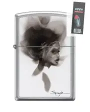 Zippo 86655 Spazuk Woman on White Background Portrait Lighter + FLINT PACK