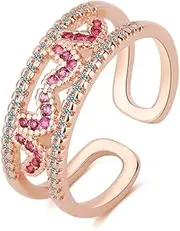 [QIAMNI] Thumb Rings for Women Men Girls Toe Finger Simple Open Band Ring Adjustable Size 925 Silver Rings Minimalist Jewelry