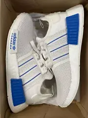 ADIDAS NMD_R1 WHITE BLUE BIRD #GX0999 MENS SIZE 8 CREATORS CLUB PATCHES LOGO NEW