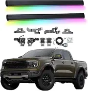 BJOHQ Electric Running Boards Compatible for Ford Rapter 2023-2025 with Light, SUV, Off-Road & Pickup Trucks - Retractable Truck Steps & Nerf Bars