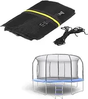 Trampoline Safety Net Replacement, 10FT Round Trampoline Accessories, Trampoline Enclosure Surround Netting with Zippers and Buckles, Net Only,10 FT - 6 Poles,Black