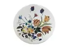 Round Marble Coffee Table Marquetry Inlay Arts Jasper Precious Stone Modern Deco