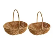 Handwoven Storage Basket Decorative Wedding Flower Girl Basket Storage Bin