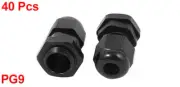 40 x PG9 Waterproof IP68 Safety Nylon Cable Gland Connector Joints Black 34x23mm