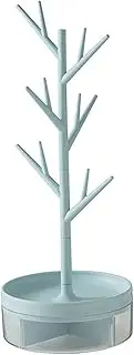 LeoLeoyy Tree Necklace Tree Jewelry Rack with Rotatable Base ＆ Jewelry Storage Jewelry Holder Necklace Organizer for Rings Earrings Necklace Bracelet Displaying Blue (Blue)