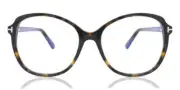 New Tom Ford FT TF5708-B 052 Oval Dark Havana Eyeglasses 57-17-140 Authentic