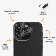EFM Camera Lens Protector Armour suits for iPhone 16 Pro and 16 Pro Max (Clear)