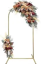 Metal Wedding Arch Backdrop Stand,Gold Arch Backdrop Stand for Wedding Ceremony Bridal Party Decoration(6.6x3.3 FT)