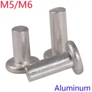 M5 M6 5mm 6mm Flat Head Knurling Rivets Solid Aluminum Rivet Fasteners nuts