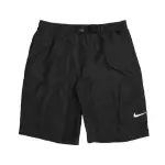 【NIKE 耐吉】短褲 VOLLEY SWIM SHORT 海灘褲 男 BELTED PACKABLE可收納 快乾 黑白(NESSB521-001)