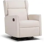 COMHOMA Rocking Recliner Chair, Swivel Glider Reclining Single Sofa Manual Rocker Recliners, Nursery Rocking Chairs with Upholstered Seating for Living Room Office(Beige)
