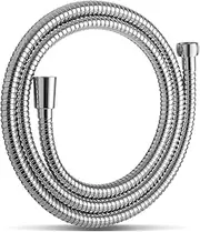 OFFO Shower Hose, 1.2m(48 Inch) Kink Free Stainless Steel Shower Hose Attachment Electroplating Handheld Shower Head Hose Flex Hoses Extension with Brass Insert & Nut for Pet Bathing Cleaning, Chrome