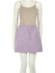 Purple Elasticated Waist Mini Skirt