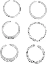 [SAFIGLE] Hollow Ring Ankle Ring Rings for Women’s Rings Ring for Women Open Band Ring Heart Promise Rings Forever Hearts Ring Adjustable Rings for Women Retro Decor Shiny Ring Alloy
