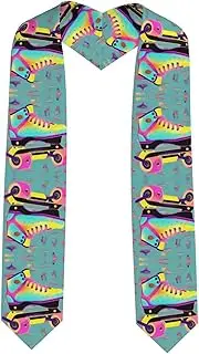 [SKKNT] Colorful Roller Skates Print Graduation Shawl Stole For Academic Commencements Honor Sash Congratulations Gift