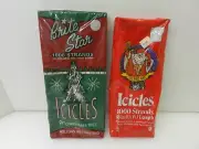 Brite Star Icicles Silver Tinsel & Old World Santa Tinsel Lot New Vintage Tree