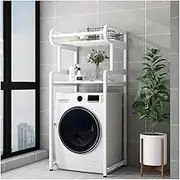 Multi-Functional Shelf Washer Storage Frames for Over Toilet,Storage Toilet Shelf 2-Tier,Widened Space-Saving Shelves Floor-Standing Drum Storage Corner Commode Shelf,in Bat
