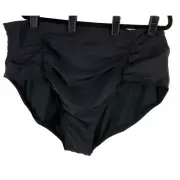 Terra & Sky Women's High Waist Tummy Control Swim Bottoms 3X Black New