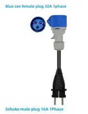 Khons Portable Electric Car Charger 11kw 7kw Charger Type2 Charger Cable 16A 32A EV Charger Three Phase EVSE Charging Box Adapter 1