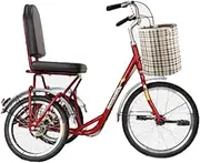 3 Wheels Adult Tricycle Trikes Single Speed 3 Wheel Cruiser Bicycle for Seniors Women & Men Carbon Steel Frame with Widened & Enlarged Seat Cycling