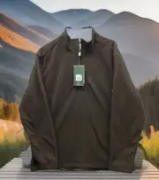 Orvis • Men’s Quarter Zip Brown Sherpa Lined Pullover Sweater • Sz XL