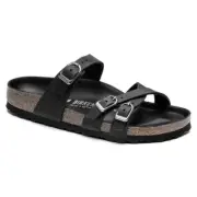 NEW BIRKENSTOCK FRANCA WAXY LEATHER BLACK, EU39 WIDE WIDTH