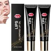 Plumping Serum Oil, Lip Oil Plumper, Natural Lips Plumping Serum, Reduce Lip Lines, Moisturizing and Non-Greasy, Highly-Gloss, Nourishing & Repairing for Dry Lips, Everyday Care (2pcs)