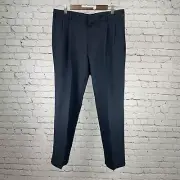 NWT Dockers Navy Blue Pleated Dress Trousers Classic Pants Tapered Size 34x30