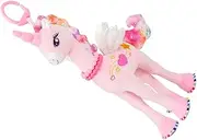 ifundom Unicorn Lathe Hanging Car Cars Car for Babies Sensory Unicorn Plaything Crib Stroller Plush Educational Cloth Pink
