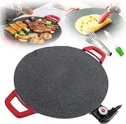 Non-Stick Electric Indoor Grill Pan,Smokeless Korean Grill Pan,Multi Functional Electric Grill,Cooking Griddle Pan,Korean Style BBQ Grill Pan,Electric Baking Tray 800w Even Heating (40CM)