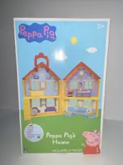 Peppa Pig’s Home House, Foldable Playset, 8 Pcs By Jazwares New