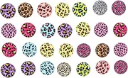 100pcs Decorative Glass Patch DIY Gemstone Patches for Jewelry Making Versatile Flat Accessories for Necklaces Clothing Shoe Decoration Leopard Print Design