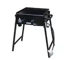 JUMBUCK DELTA PORTABLE GAS BBQ BARBECUE 2 BURNER FLAT TOP FOLDING LEGS PATIO