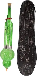 COSMEVIVI Gourd Flute Chinese Wind Instrument Yunnan Style Beginner Student Musical Resin Material Drop-proof with Faux Jade Mouthpiece Leather Storage Box