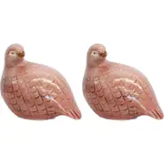 2x LVD Guinea Fowl Porcelain Figurine Ornament Display Decor 15.5cm Peach A
