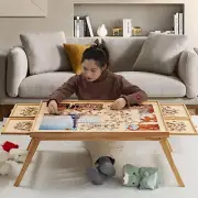TEAKMAMA 1500 Piece Wooden Jigsaw Folding Puzzle Board, Puzzle Table with Leg...