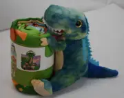 Plush Time Towel Poncho w/ a Dinosaur Plushie Friend 7" Plush 24" x 50" Towel