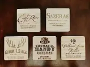 KY Bourbon Wood Coaster Set Buffalo Trace Antique Collection Gift Trail BTAC