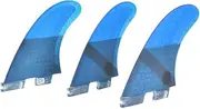 3 Pcs G7 Surfboard Fin Thruster Set with 2PCS Side Fin and 1PCS Middle Fin, Fiberglass FCS2, Stylish Convenient, for Surfboards and Paddle Boards, Blue