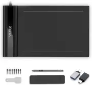 Drawing Tablet,Veikk S640 Digital Graphics Tablet, 6X4 Inch Ultra-Thin