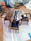 Round Dining Table, Live Edge Round Walnut Transparent Light Sky Blue Table Top
