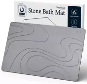 Stone Bath Mat Diatomaceous Earth 23.6" X 15.4" Quick Drying Bath Mat Gray