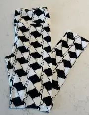 New Lularoe Halloween Black White Awesome Ghost Leggings Sz OS 0-10