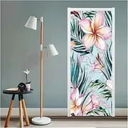Door Stickers European Flower Door Stickers 3D Self-Adhesive 3D Wallpaper Art Murals for Door Modern Home Decor (Size : 95x215cm)