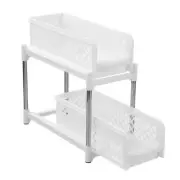 Boxsweden 38cm 2 Tier White In-Cupboard Drawer Unit Stand Storage Home Organiser