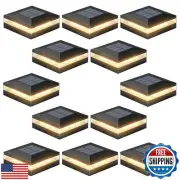 Viewsun 12 Pack Solar Post Cap Lights, 3 Color Modes Fence Post Solar Lights