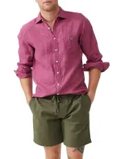 [Rodd & Gunn] Coromandel 2 Long Sleeve Sports Fit Shirt in Berry