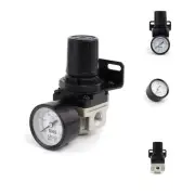 Air Compressor Pressure Regulator With Bracket and Gauge Female Thread 1/4 NP...