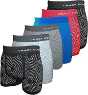 [Crazy Cool] Nylon Stretchable Seamless Mens Boxer Briefs Underwear 6-Pack